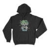 Green Foliage Anime Hoodie Black