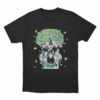 Green Foliage Anime T Shirt Black