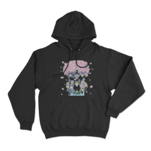 Sakura Anime Hoodie Black