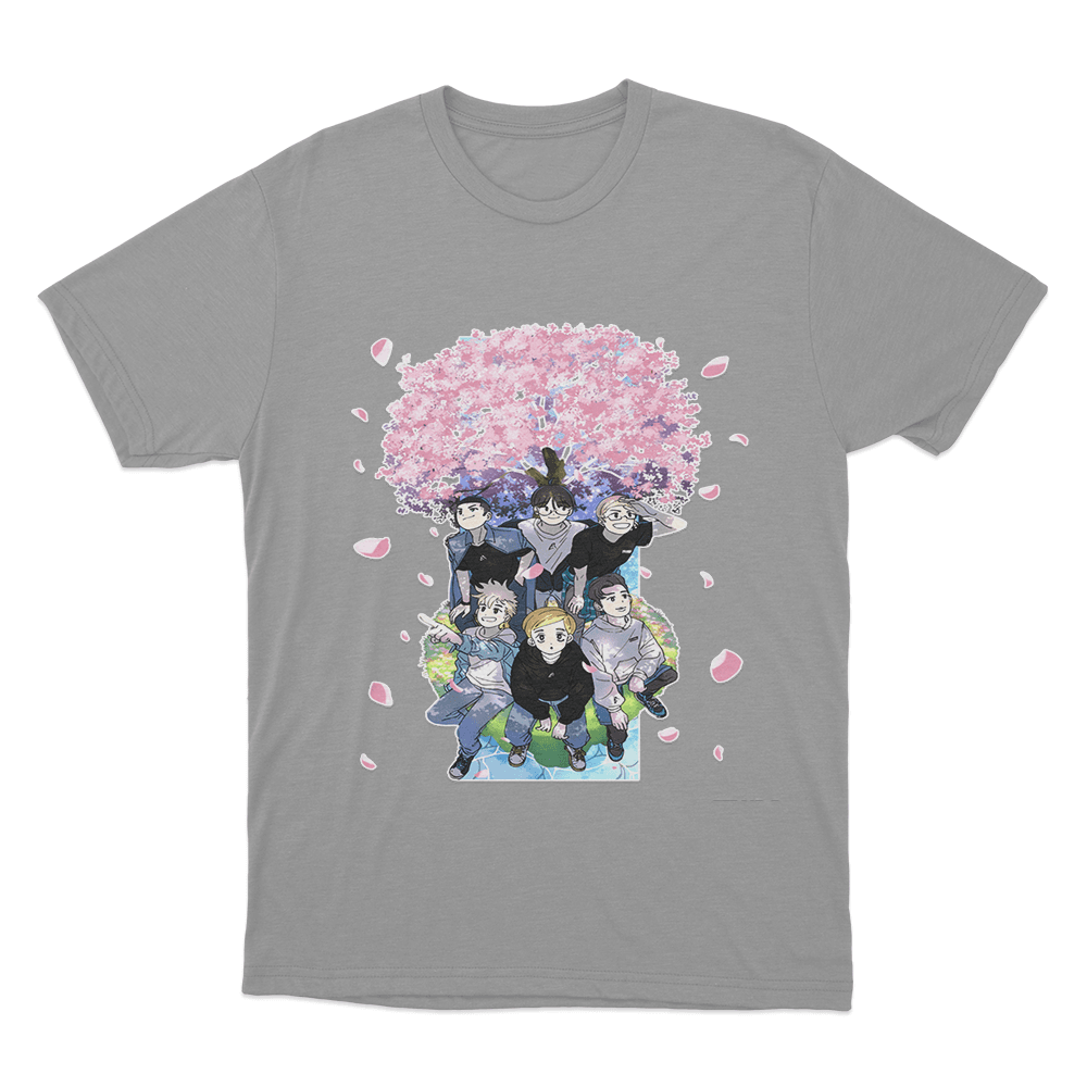 Sakura Anime T Shirt Grey Sakura Anime T Shirt Grey