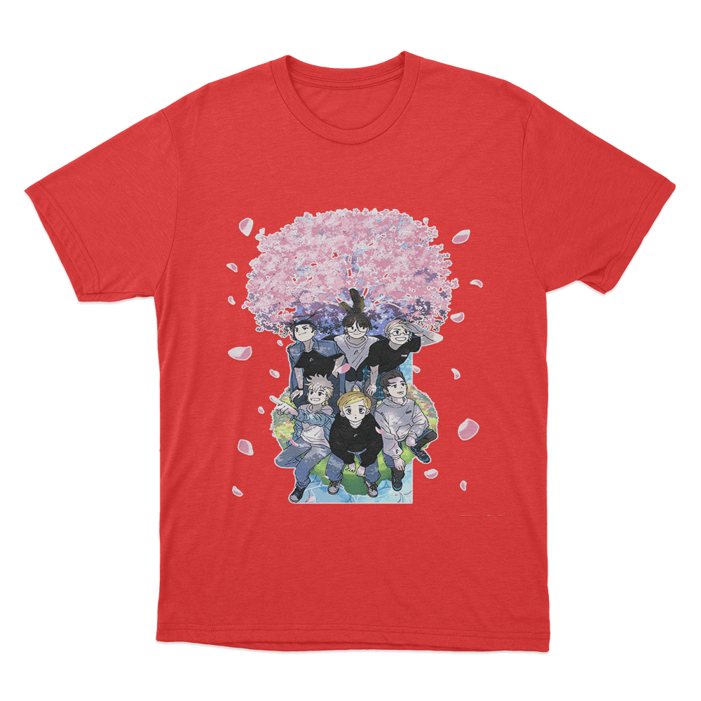 Sakura Anime T Shirt Red Sakura Anime T Shirt Red